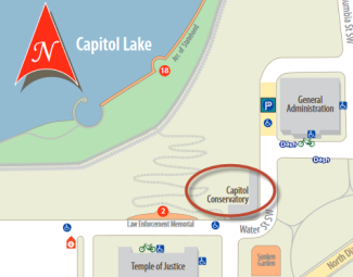 Map of Campus highlighting the Conservatory